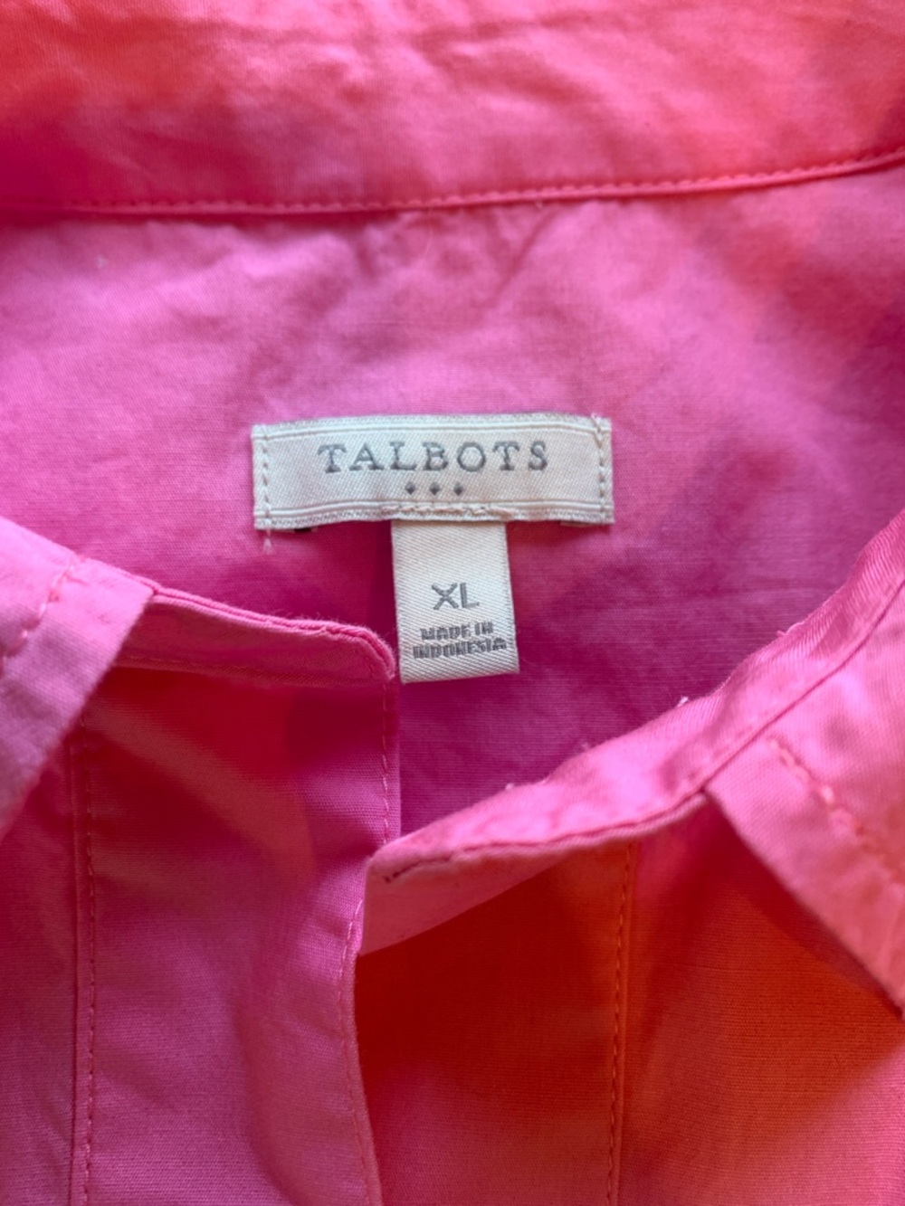 Talbots Bright Pink Popover Shirt - Picture 2 of 16